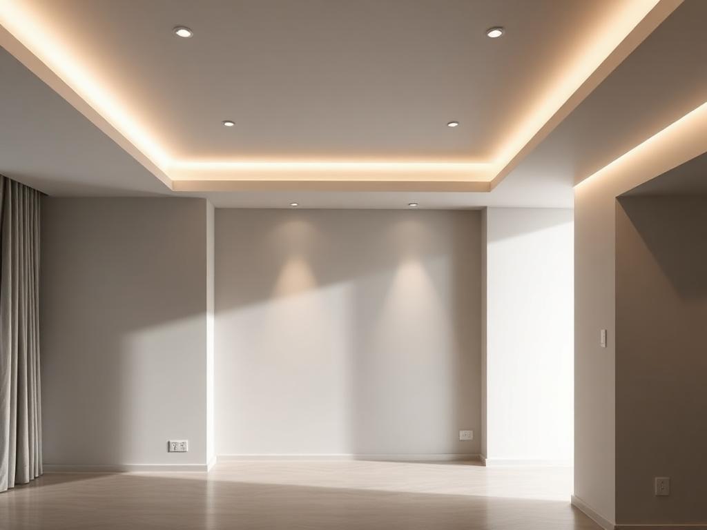 Smooth-finish drywall with cove lighting