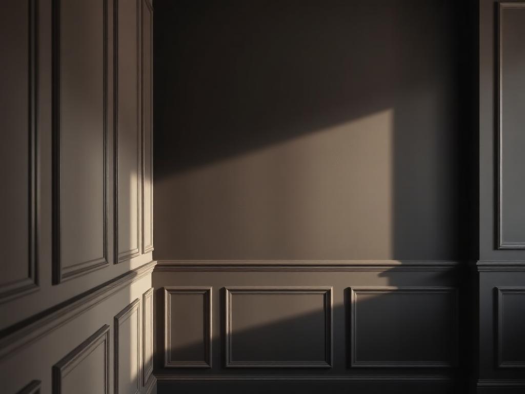 Hand-finished interior paint and wainscoting detail